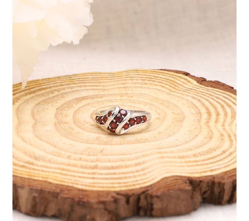 Ariva Sterling Silver Garnet Ellie Ring — View 5