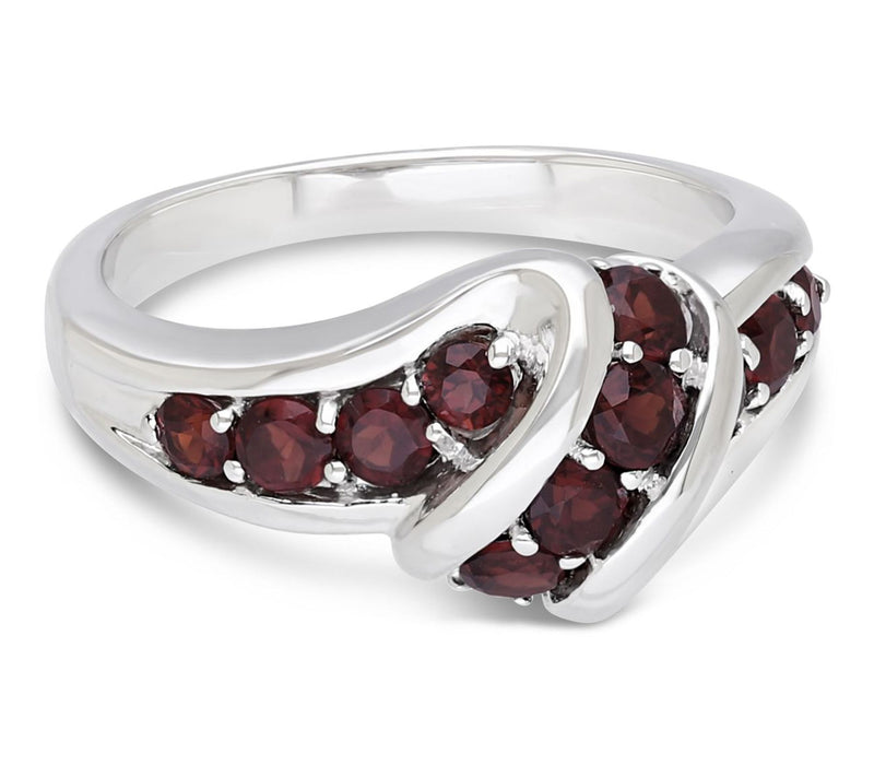 Ariva Sterling Silver Garnet Ellie Ring — View 3