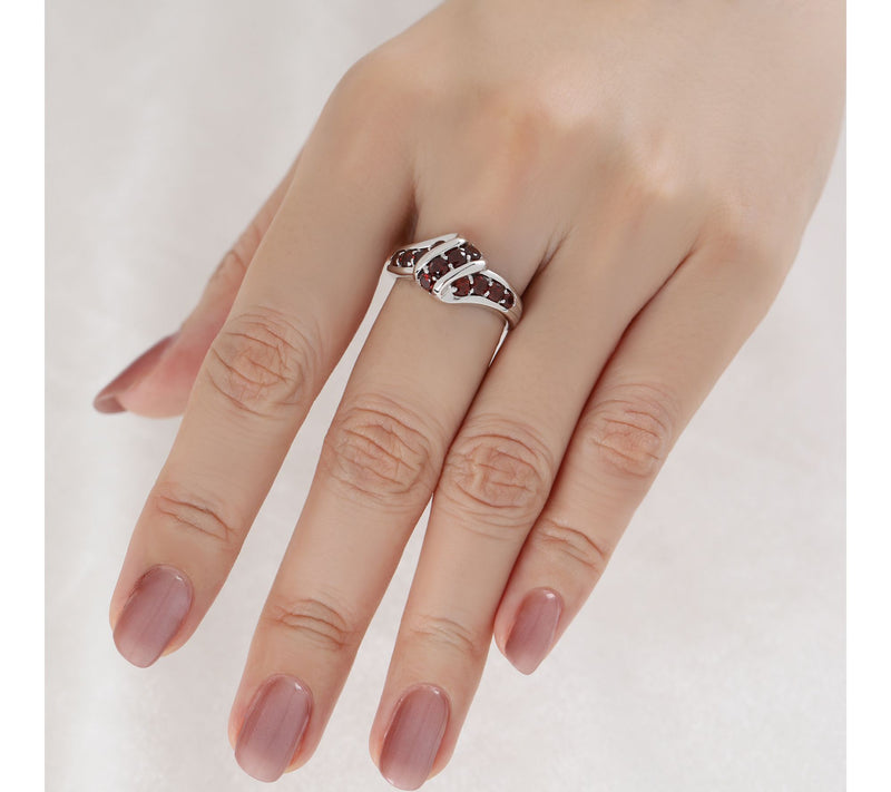 Ariva Sterling Silver Garnet Ellie Ring — View 6