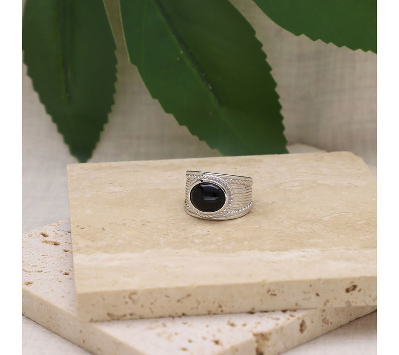 Ariva Sterling Silver Onyx Arden Ring — View 6