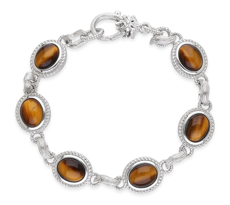Ariva Sterling Silver Tiger Eye Arden Bracelet — View 11