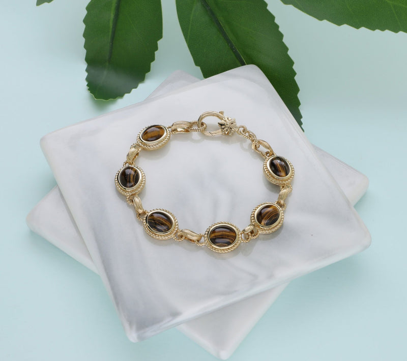 Ariva Sterling Silver Tiger Eye Arden Bracelet — View 6
