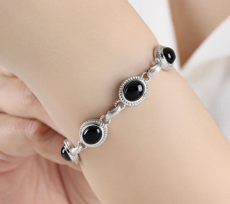 Ariva Sterling Silver Onyx Arden Bracelet — View 8