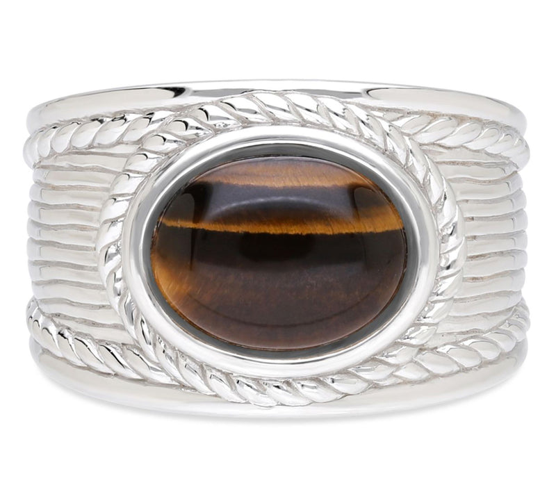 Ariva Sterling Silver Tiger Eye Arden Ring — View 5
