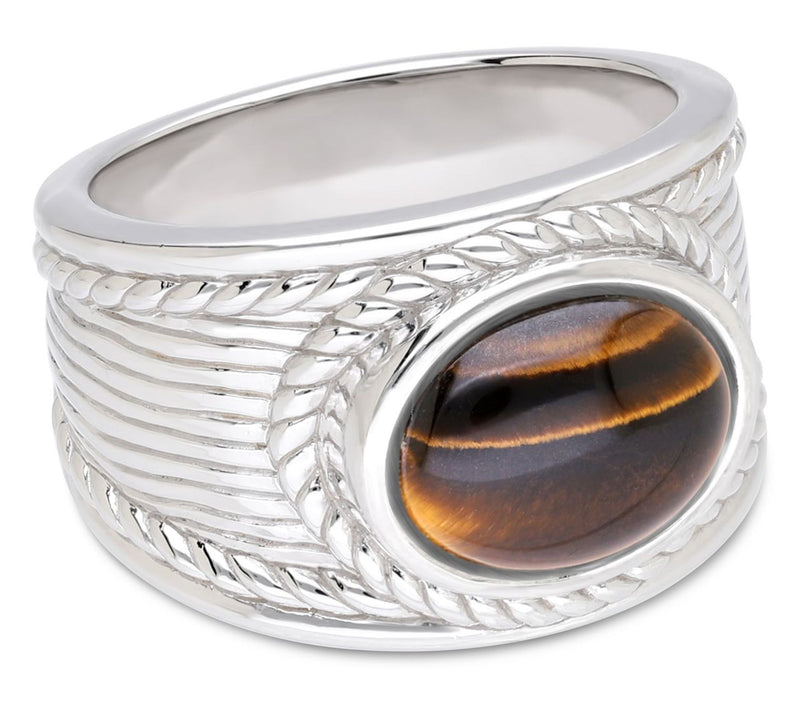 Ariva Sterling Silver Tiger Eye Arden Ring — View 4