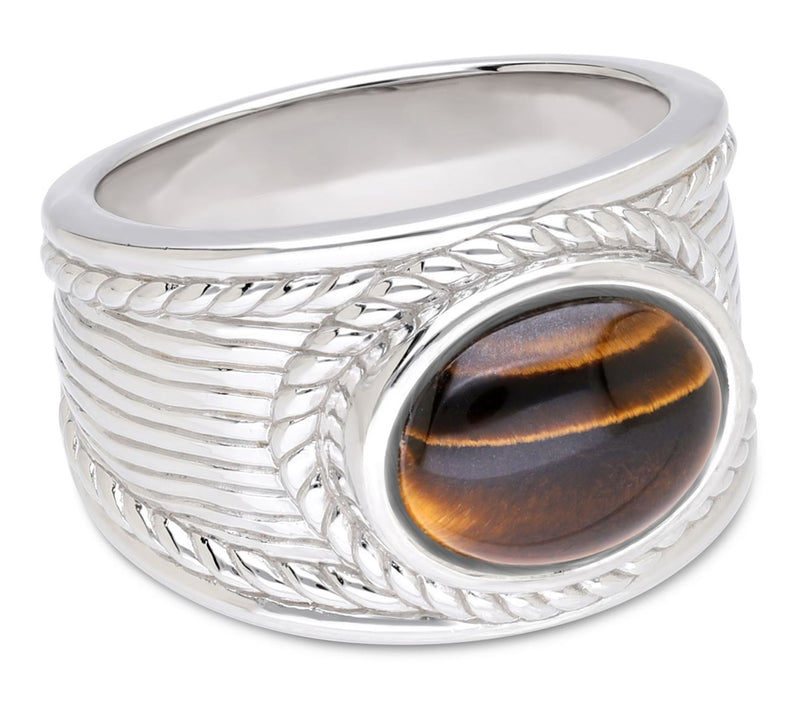 Ariva Sterling Silver Tiger Eye Arden Ring — View 11