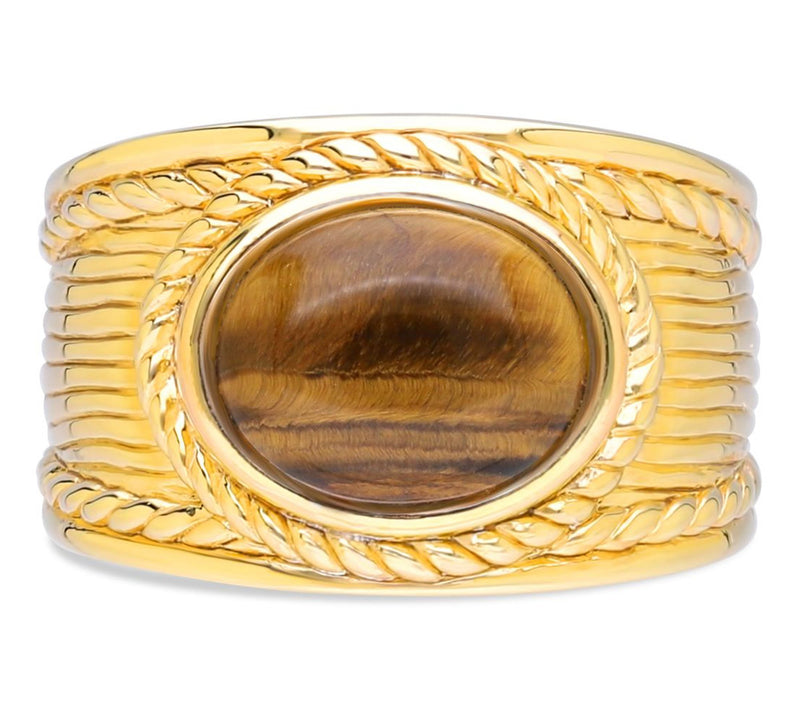 Ariva Sterling Silver Tiger Eye Arden Ring — View 2