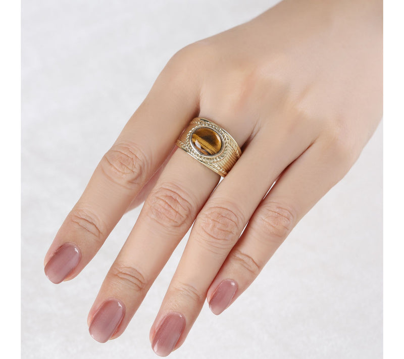 Ariva Sterling Silver Tiger Eye Arden Ring — View 7