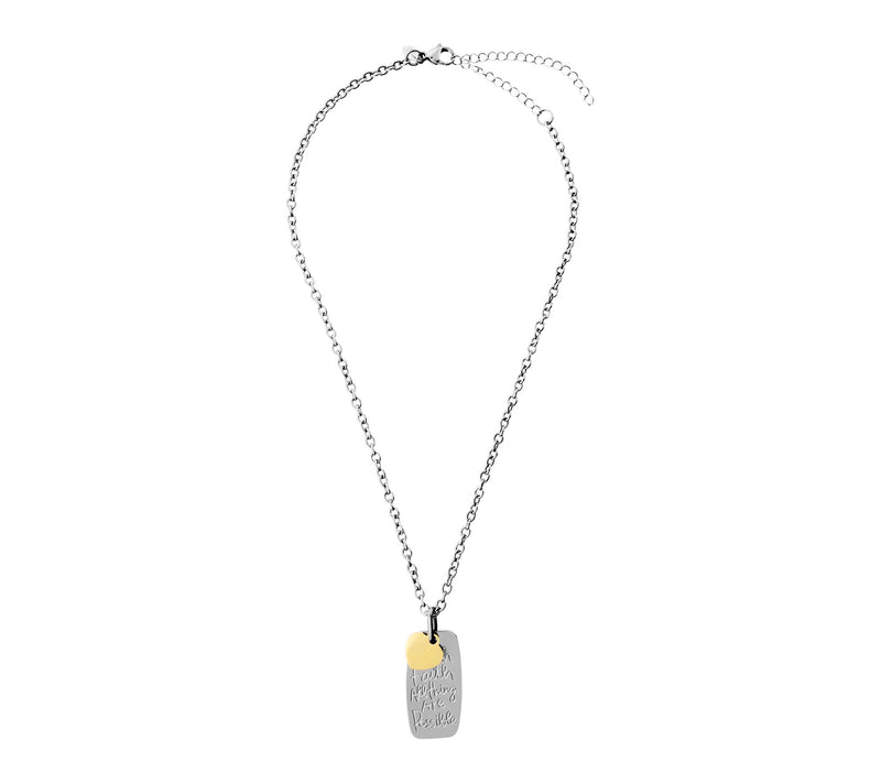 Steel By Design Heart Inspirational Dog Tag Necklace — View 2