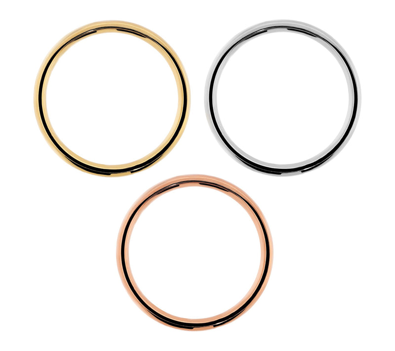 Steel By Design 3mm Set of 3 Band Rings — View 3