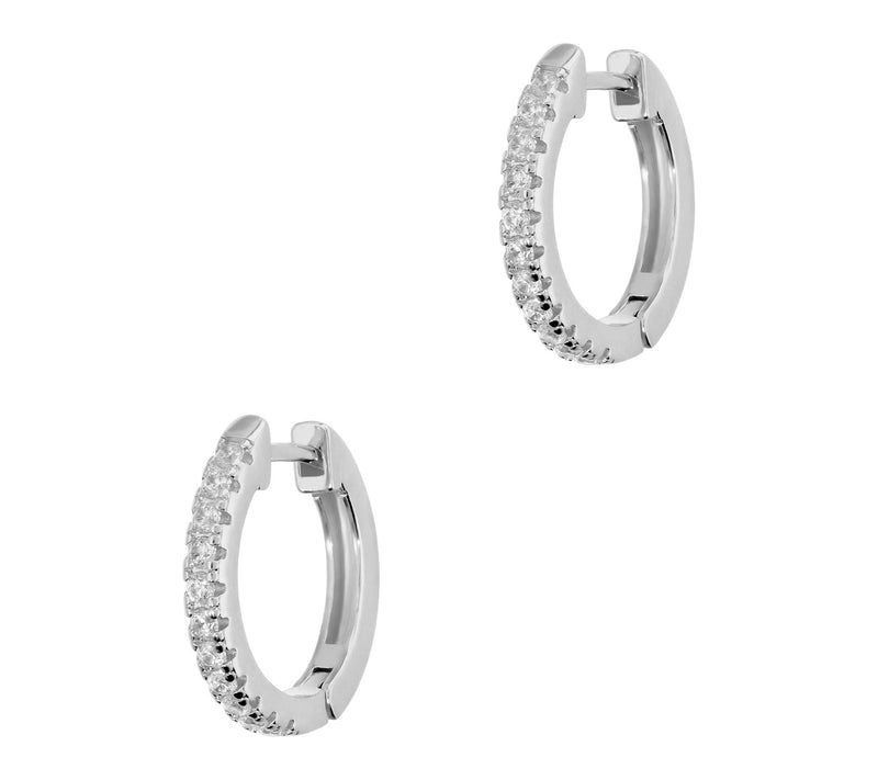 Diamonique x Bronzo Italia Mini Round Hoop Earrings — View 6