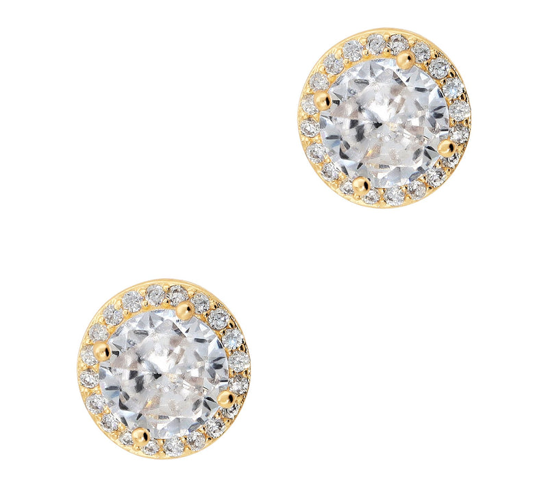 Diamonique x Bronzo Italia Round Stud Earrings — View 7