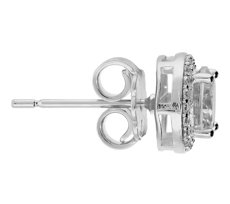 Diamonique x Bronzo Italia Round Stud Earrings — View 2