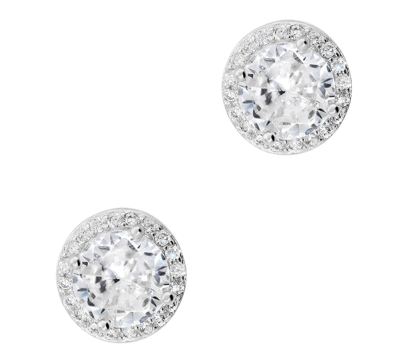 Diamonique x Bronzo Italia Round Stud Earrings — Main view