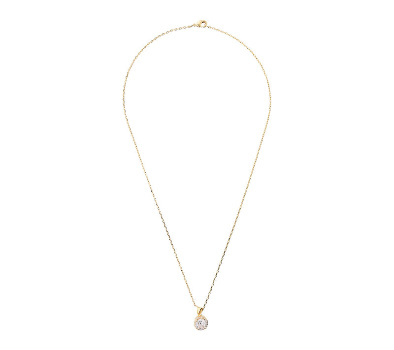 Diamonique x Bronzo Italia Round Pendant w/ Chain — View 2