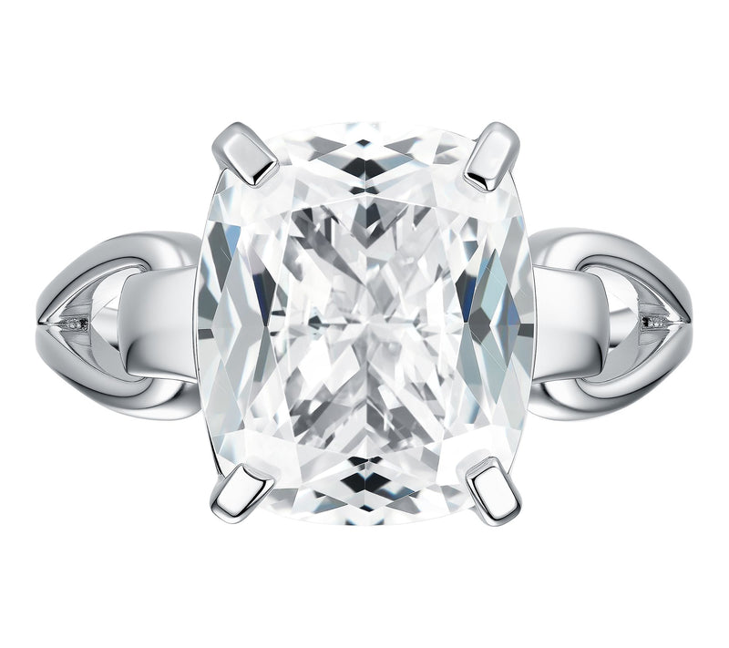 Diamonique 7.50 cttw Cushion Cut Ring, SterlingSilver — View 2