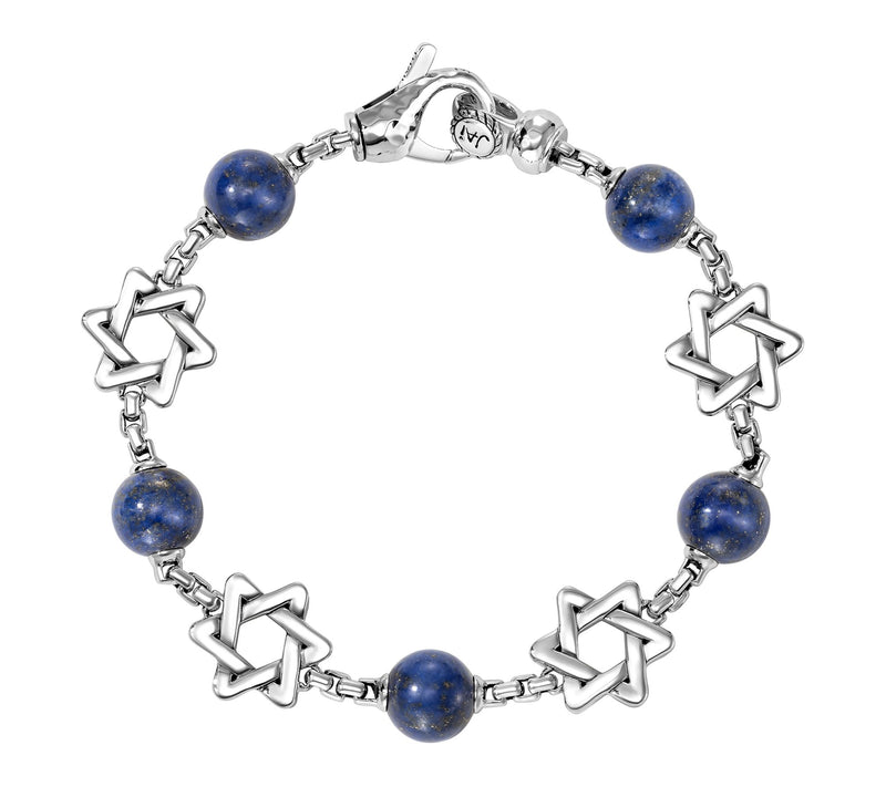 JAI Sterling Holiday Symbol Gemstone Bead Box Chain Bracelet — View 7