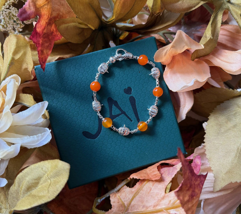 JAI Sterling Holiday Symbol Gemstone Bead Box Chain Bracelet — View 12