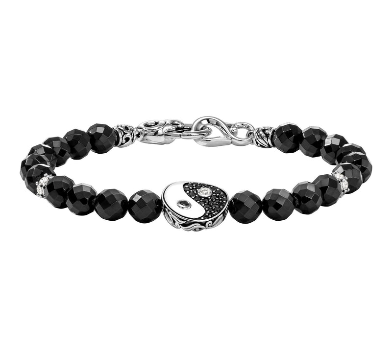 Third Person Sterling Gemstone Bead & YinYang Bracelet — View 2