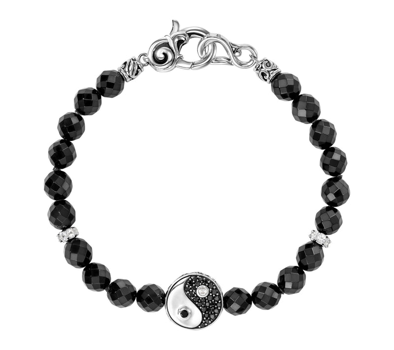 Third Person Sterling Gemstone Bead & YinYang Bracelet — Main view