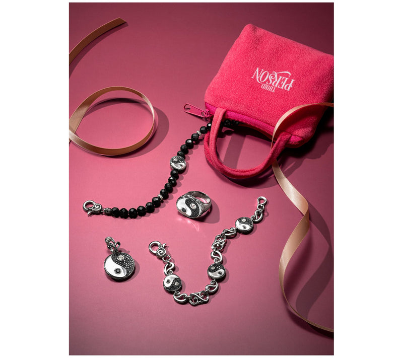 Third Person Sterling Gemstone Bead & YinYang Bracelet — View 5