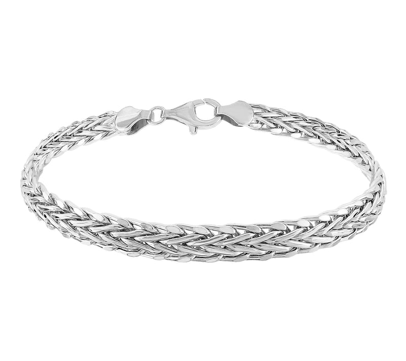 Silver Style Polished Wheat Chain Bracelet, Sterling — Main view