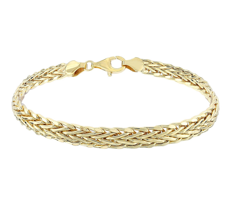 Silver Style Polished Wheat Chain Bracelet, Sterling — View 8