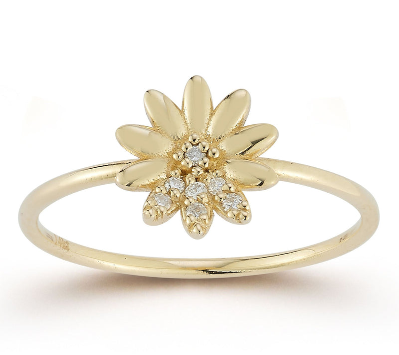 Luminosa Gold Diamond Accent Flower Band Ring,14K — View 7