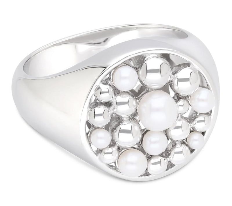 Elyse Ryan Sterling Silver Cultured Pearl Cocktail Ring — Main view