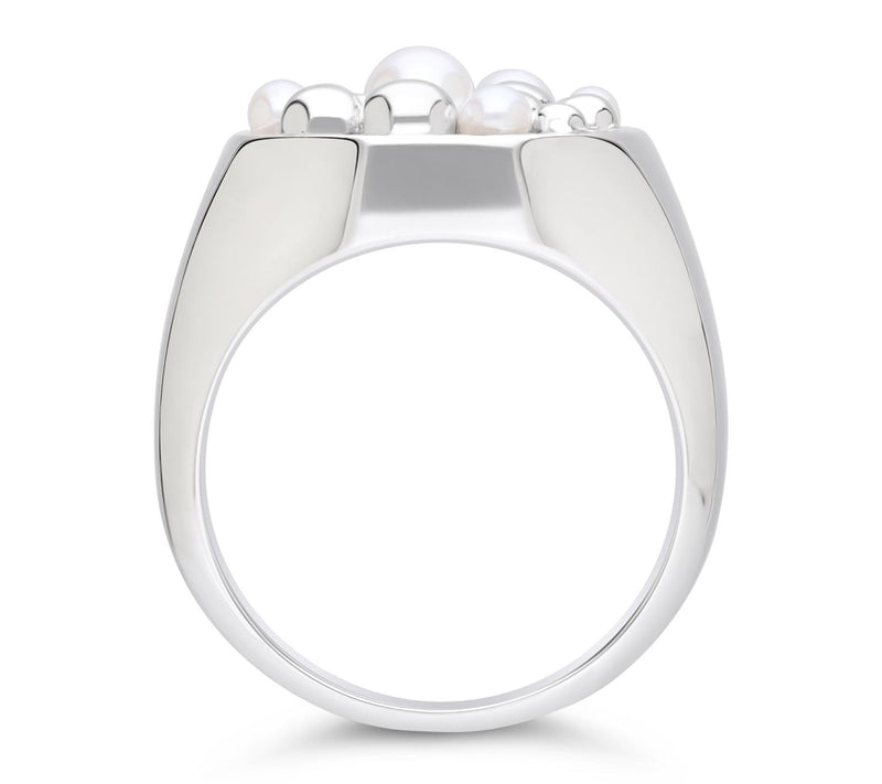 Elyse Ryan Sterling Silver Cultured Pearl Cocktail Ring — View 3