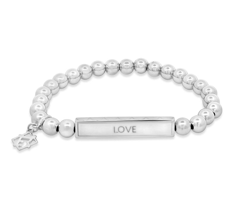 Elyse Ryan Sterling Silver LOVE Beaded Bracelet — Main view