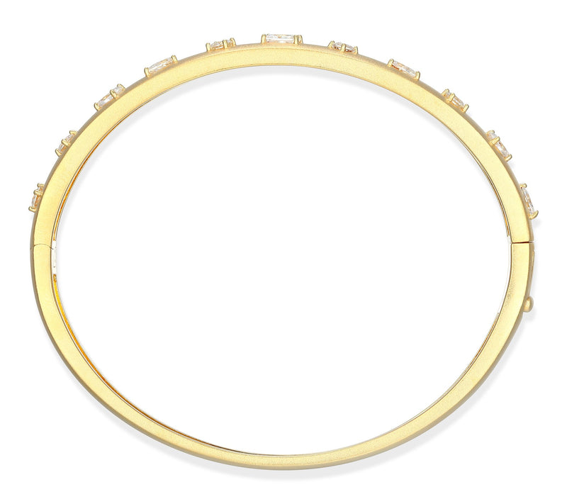 Moissanite 2.10 cttw Bangle, 18K Gold Plated — View 3