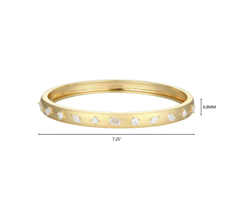 Moissanite 2.10 cttw Bangle, 18K Gold Plated — View 5