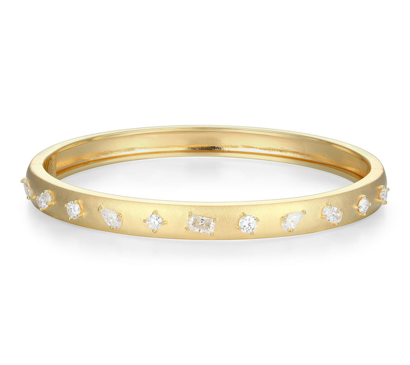 Moissanite 2.10 cttw Bangle, 18K Gold Plated — Main view