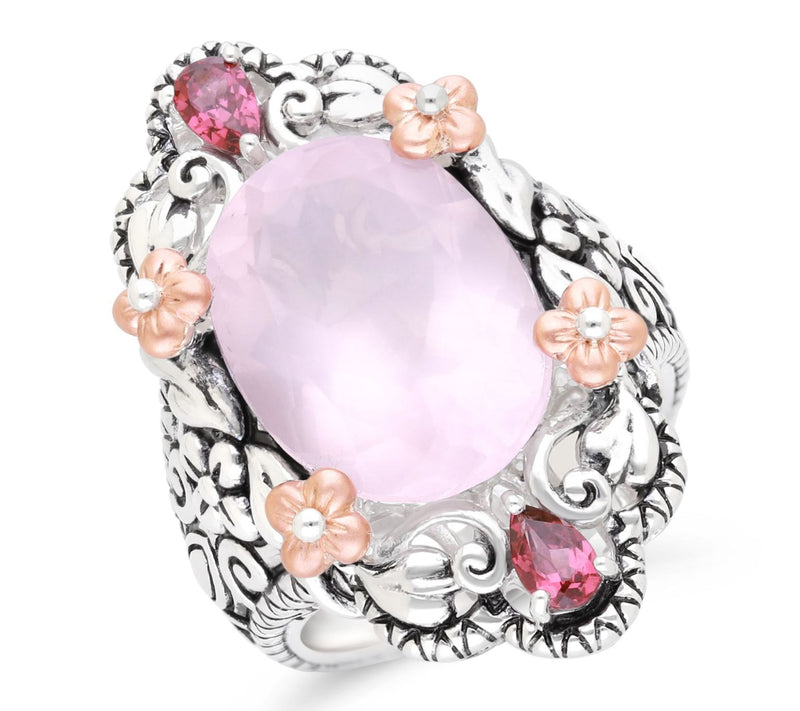 Barbara Bixby Sterling Silver & 18K Gold Rose Quartz Ring — View 4