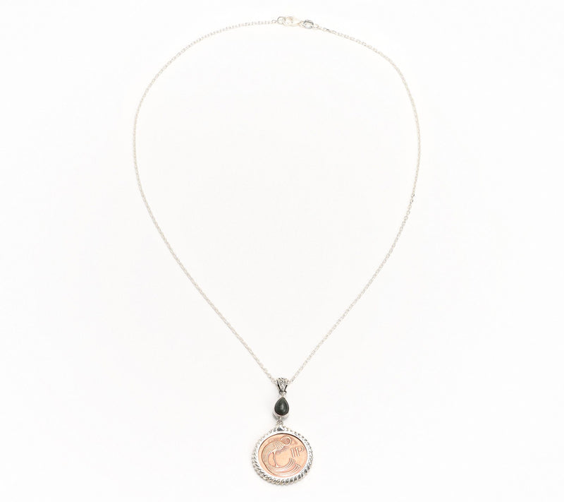 Connemara Marble Reversible Lucky Coin Pendant — View 2