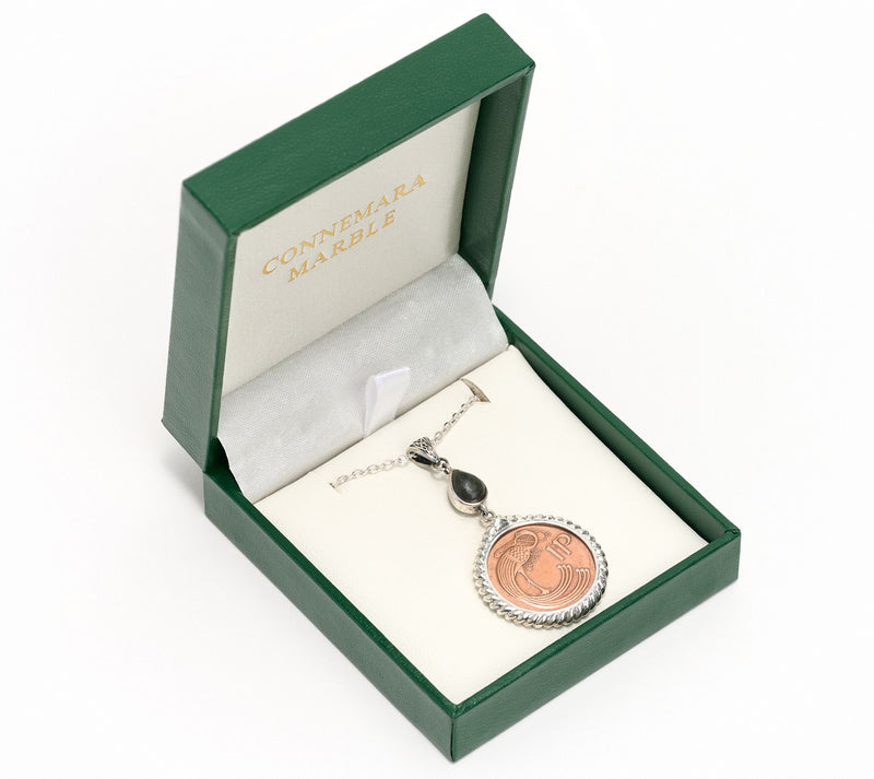 Connemara Marble Reversible Lucky Coin Pendant — View 4