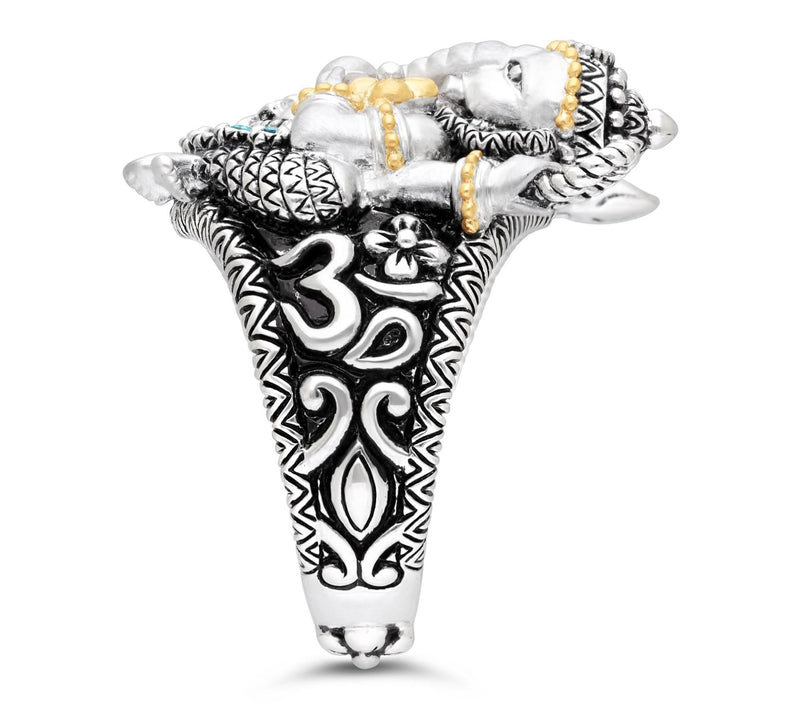 Barbara Bixby Sterling & 18K Gold Gemstone Ganesha Ring — View 2