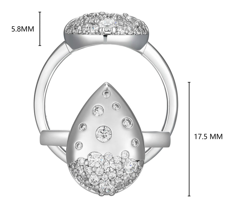 Moissanite 0.55 cttw Scattered Pear Ring, Sterling Silver — View 3