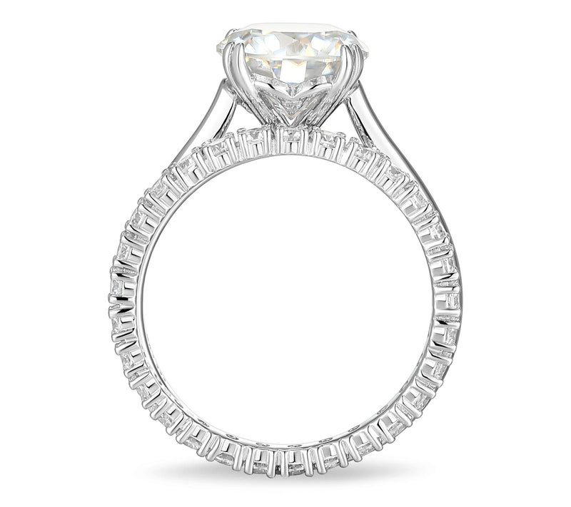 Moissanite 3.10 cttw Solitaire & Band Ring Set,Sterling — View 3