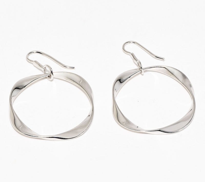 Christian James by Scott Grimes Sterling Ripple 2" Circle Drop Earrings — Main view