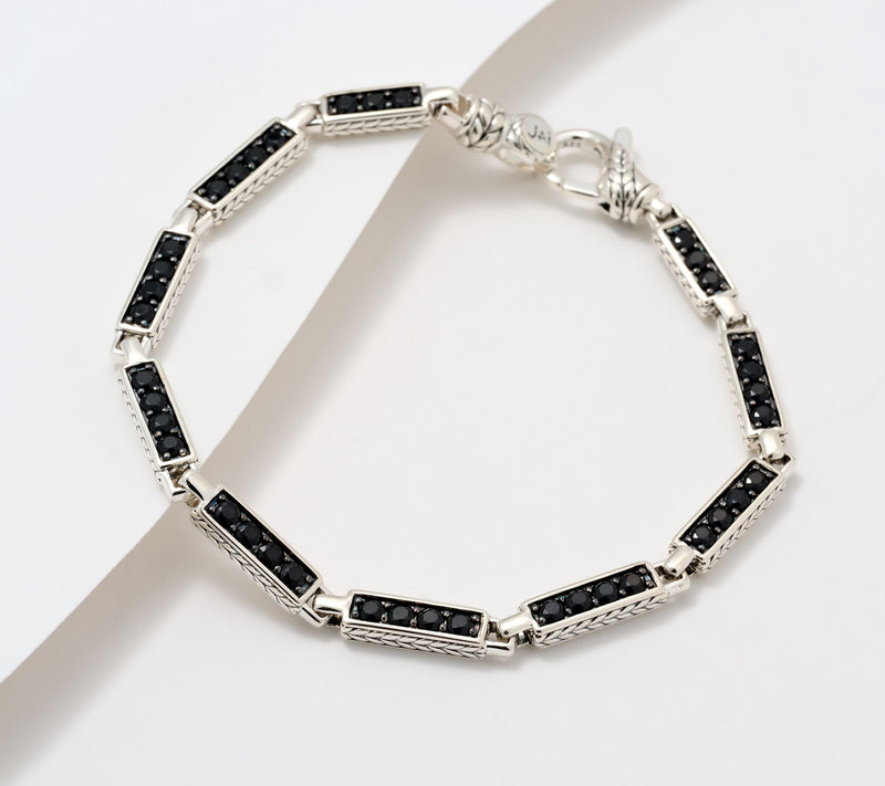 JAI Sterling Silver Multi-Station Gemstone Link Bracelet — View 16
