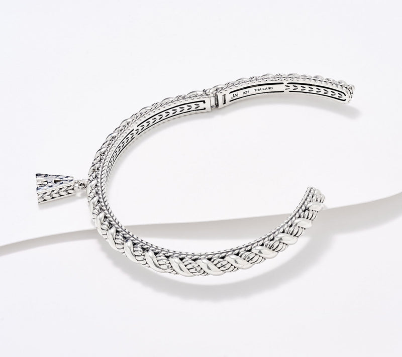 JAI Sterling Silver Sukhothai Twist Initial Cuff Bracelet, 22.8g — View 54