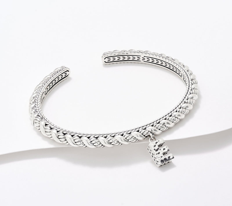 JAI Sterling Silver Sukhothai Twist Initial Cuff Bracelet, 22.8g — View 11