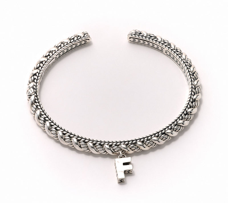 JAI Sterling Silver Sukhothai Twist Initial Cuff Bracelet, 22.8g — View 13