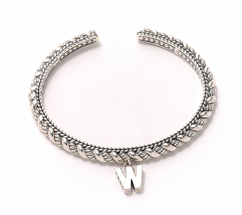 JAI Sterling Silver Sukhothai Twist Initial Cuff Bracelet, 22.8g — View 47