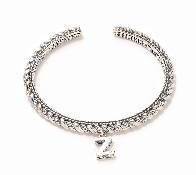 JAI Sterling Silver Sukhothai Twist Initial Cuff Bracelet, 22.8g — View 53