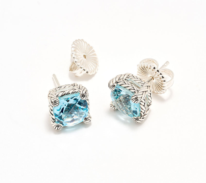 JAI Sterling Silver Legacy Woven Gemstone Stud Earrings — View 4