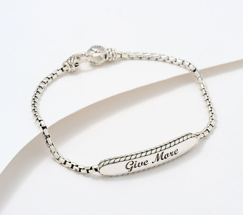 JAI Sterling Silver Give More, Want Less 2.7mm Bracelet, 11.5g — Main view