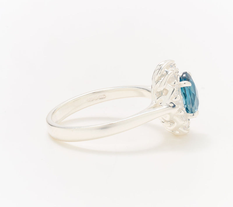 JMH Jewellery Sterling Silver London Blue Topaz Cluster Ring — View 2